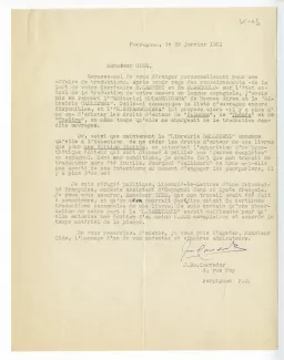 K-05-k J M Corredor à A Gide 29 janv 1951