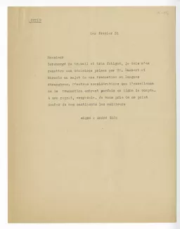 K-05-l A Gide à J M Corredor 01 fév 1951