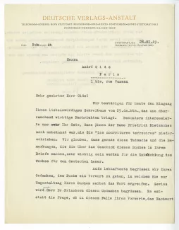 N-06-ad G Kilpper à A Gide 28 nov 1929 recto