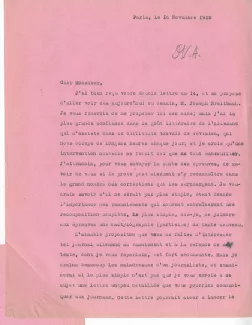 N-06-l A Gide à G Kilpper 16 nov 1929 p1
