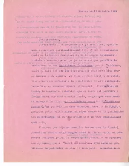 N-06-l A Gide à G Kilpper 17 oct 1929 recto