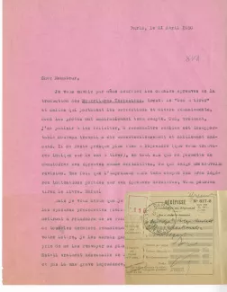 N-08-ac A Gide à G Kilpper 21 avril 1930 p0