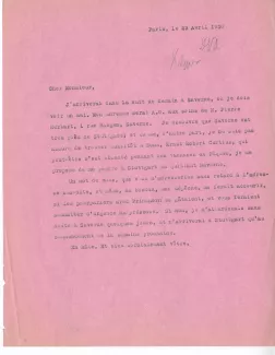 N-08-ad A Gide à G Kilpper 23 avril 1930