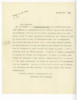 N-08-q A Gide à G Kilpper 20 fév 1930 dactylo
