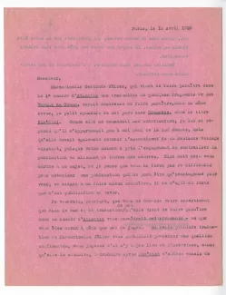 N-09-ah A Gide à G Kilpper 18 avril 1929 recto