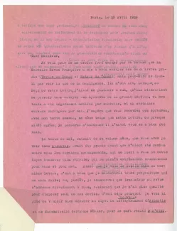 N-09-aj A Gide à G Kilpper 25 avril 1929 recto