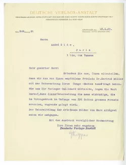 N-09-al G Kilpper à A Gide 18 juin 1929