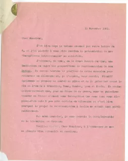 N-11-u A Gide à G Kilpper 11 nov 1931