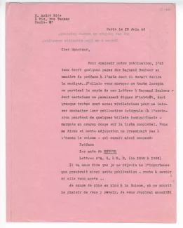 O-06-l Gide à Heyd 15 juin 1946 dactylo recto
