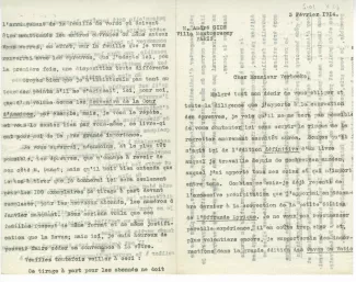S-01-ag A Gide à E Verbeke 03 fév 1914 recto