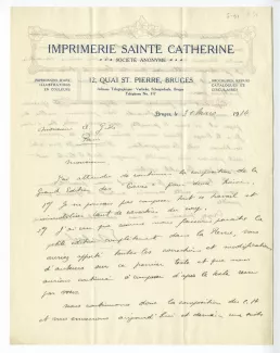 S-01-ao E Verbeke à A Gide 31 mars 1914 recto