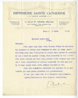 S-01-ap E Verbeke à A Gide 07 avril 1914