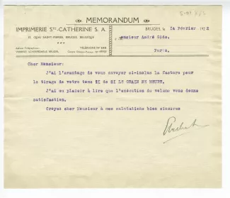 S-01-au E Verbeke à A Gide 14 fév 1922 p1