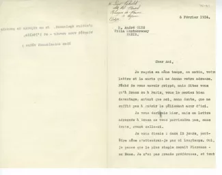 W-01-j A Gide à L Fabulet 06 fév 1914 recto