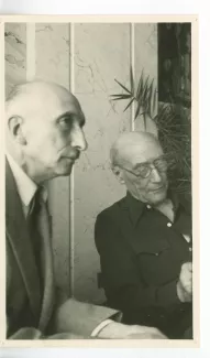 photographie d’André Gide, avec lunettes, et François Mauriac