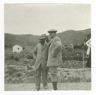 photographie de Théo Van Rysselberghe, portant une casquette, et Paul Signac [?], à Saint-Clair