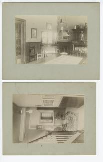 Photographie de la salle à manger de la maison de Théo Van Rysselberghe, construite par son frère Octave, rue de l’Abbaye à Ixelles.