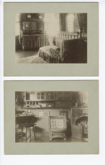 photographie d'une chambre à coucher de la maison de Théo Van Rysselberghe, construite par son frère Octave, rue de l’Abbaye à Ixelles
