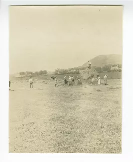 photographie de paysans aux travaux des champs, aides de l'école d'horticulture