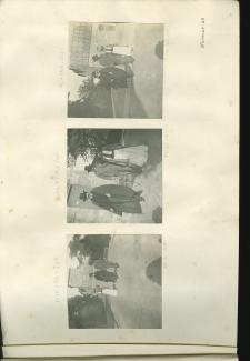 photographie de Maria Van Rysselberghe, André Gide, avec moustache, canne et chapeau, et Théo Van Rysselberghe, marchant dans une rue, août 1903