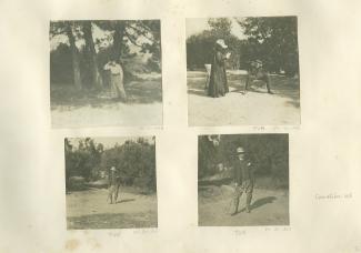 photographie d'Aline Mayrisch sous les pins, printemps 1905