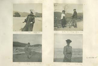 photographie de Maria Van Rysselberghe, sur une plage, printemps 1905