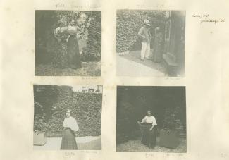 portrait photographique de Maria Van Rysselberghe, à gauche, et son amie Marie Closset, dans le jardin de la villa Aublet, rue Laugier, printemps 1906