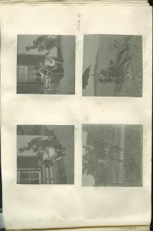 photographie de Marie-Hélène Copeau, à droite, et Edwige Copeau, assises sur un banc devant la villa louée par leurs parents à St. Brelade, été 1907