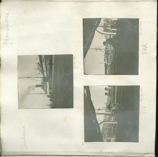 photographie du Sachsen, dans le port de Gênes, novembre 1908