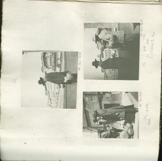 photographie d'André Gide, avec chapeau, sur le Ponte Vecchio, deux calebasses à la main, lors du voyage des Van Rysselberghe en Italie, avril 1909