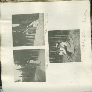 photographie de Théo Van Rysselberghe au bras de Marie Closset, marchant sur un chemin, avril 1909
