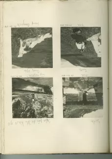 photographie d'Élisabeth Van Rysselberghe devant l’entrée d’un chalet, près du lac de Sils, juin 1916