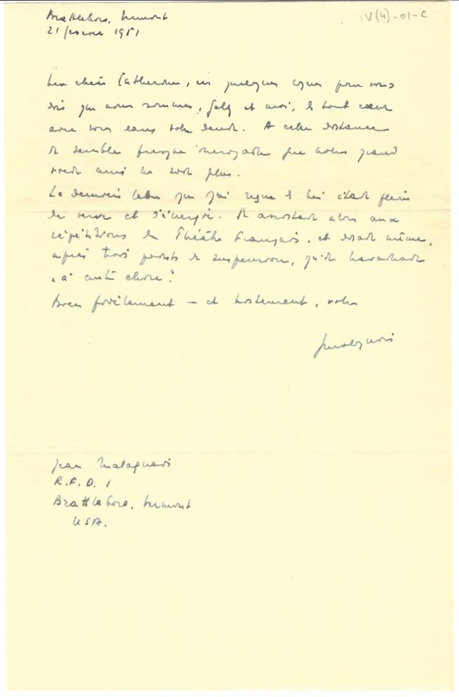 lettre Malaquais