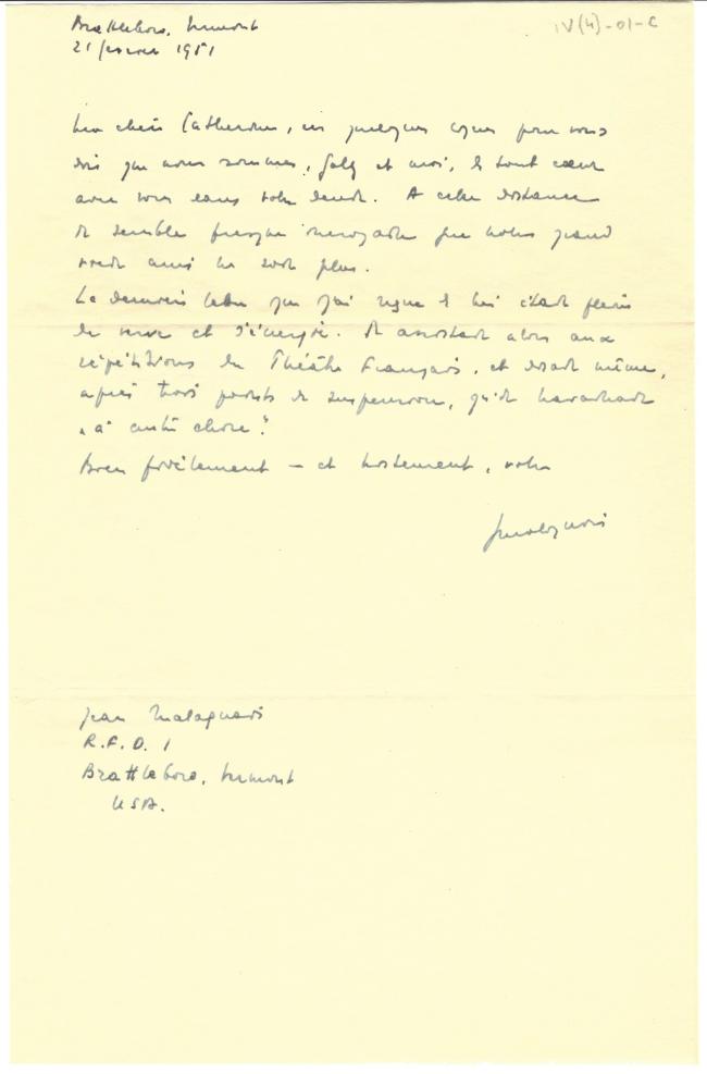 lettre Malaquais 